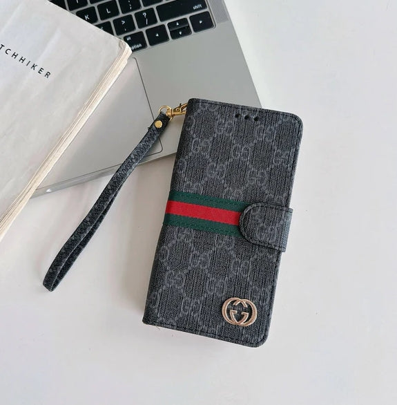 グッチ ウォレットケース iPhone ベージュ レザー iPhone用