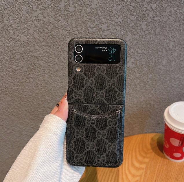 Samsung Z Flip 用 Gucci 高級レザー カードケース