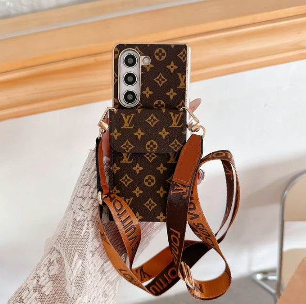 LVスタイルZ折りたたみウォレットケース - プレミアムPUレザー&カードホルダー