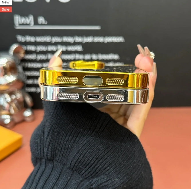 光沢のあるスタイリッシュな電気メッキエンボス加工の iPhone 用ケース