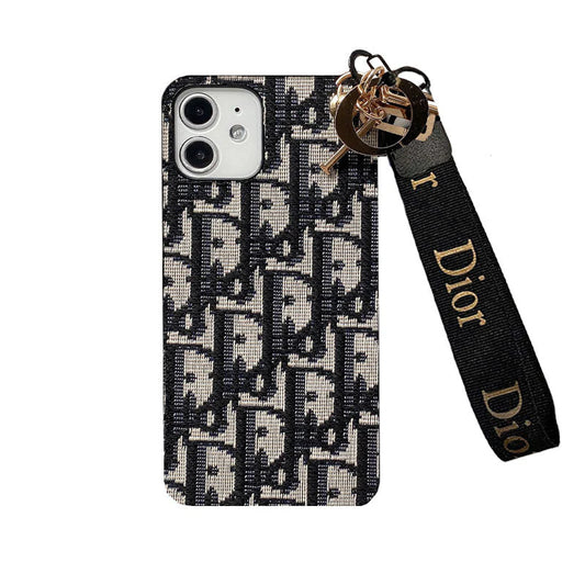 Dior iPhoneケース ストラップ付き ブラック