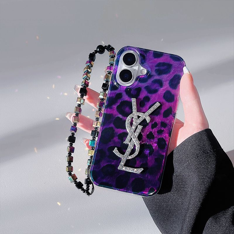 パープルレオパードダイヤモンドロゴブレスレットケース