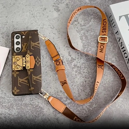 高級LVエンボスレザークロスボディコインケース折りたたみケース