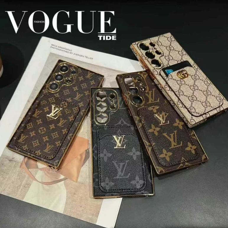 LV電気メッキレトロエンボスカードスロットケースSamsung用