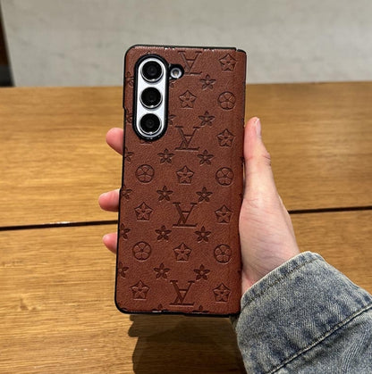 レトロ LV パターン センター シャフト Z FOLD 用保護ケース