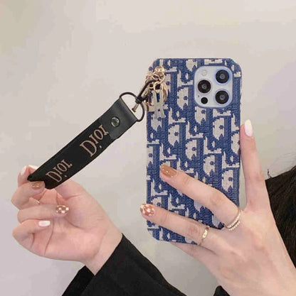 Dior iPhoneケース ストラップ付き ブラック