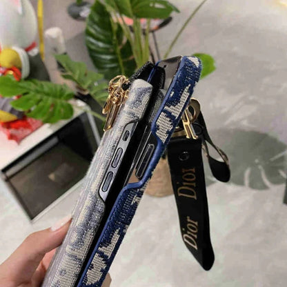 Dior iPhoneケース ストラップ付き ブラック