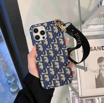 Dior iPhoneケース ストラップ付き ブラック