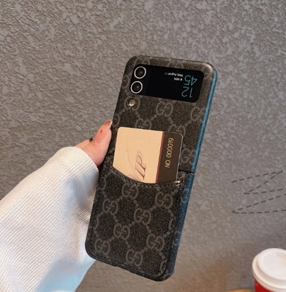 Samsung Z Flip 用 Gucci 高級レザー カードケース
