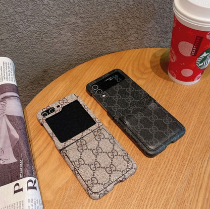 Samsung Z Flip 用 Gucci 高級レザー カードケース