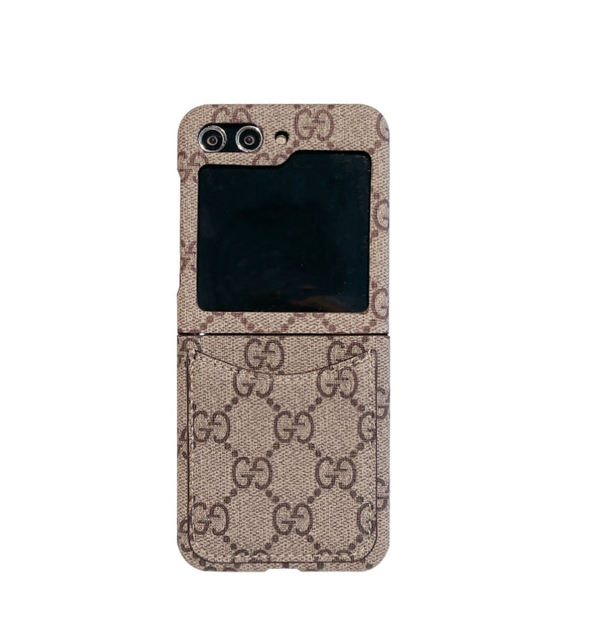 Samsung Z Flip 用 Gucci 高級レザー カードケース