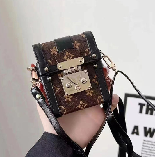 Samsung Galaxy Z Flip シリーズ用ストラップ付き LV 人気レトロレザー フォンバッグ