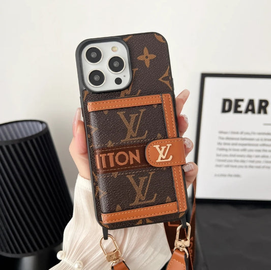 アップサイクルされたルイ・ヴィトンの iPhone ウォレット フォン ケース