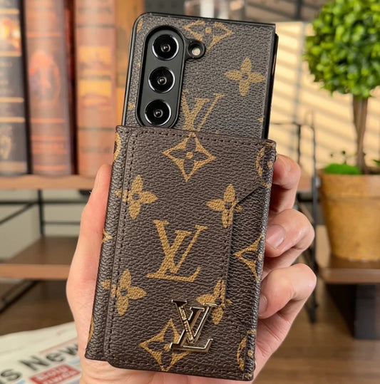 高級 LV ウォレットケース - Samsung z Fold シリーズ用デザイナー風 PU レザーカバー