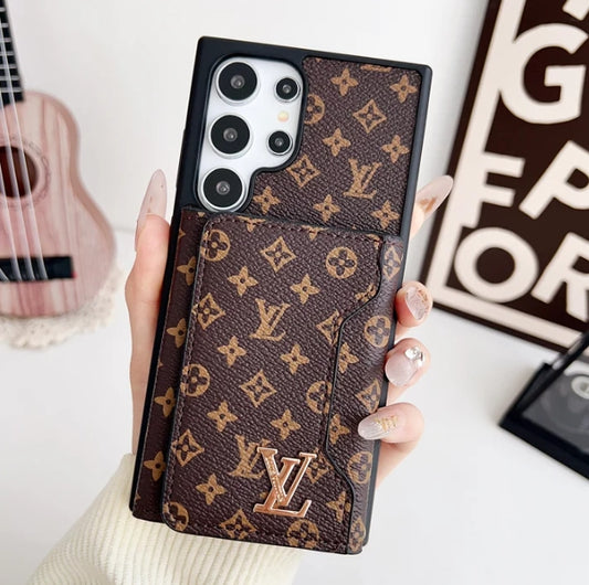 高級 LV モノグラム ウォレットケース - Samsung Galaxy 用プレミアム Pu レザー