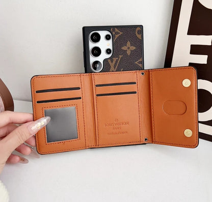 高級 LV モノグラム ウォレットケース - Samsung Galaxy 用プレミアム Pu レザー