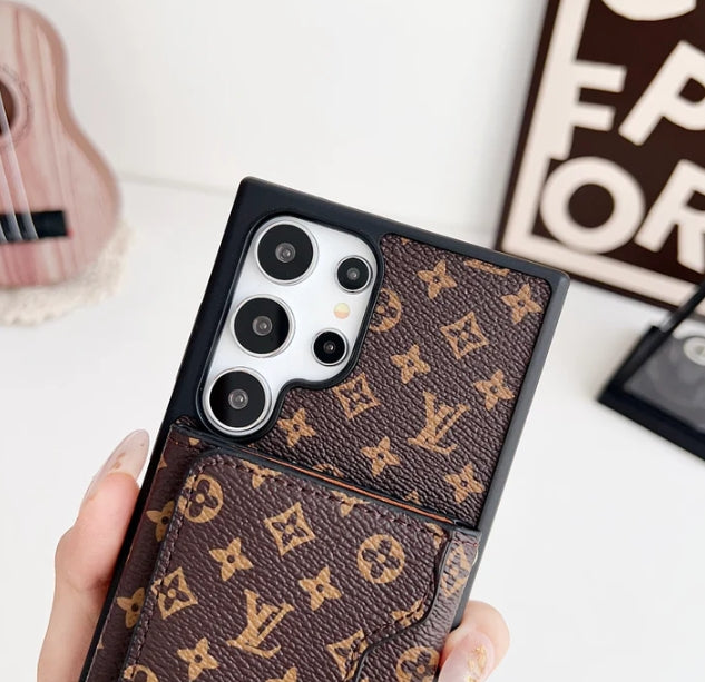 高級 LV モノグラム ウォレットケース - Samsung Galaxy 用プレミアム Pu レザー