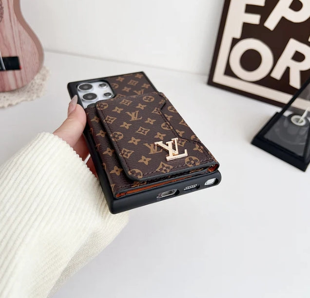 高級 LV モノグラム ウォレットケース - Samsung Galaxy 用プレミアム Pu レザー