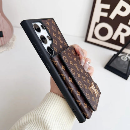 高級 LV モノグラム ウォレットケース - Samsung Galaxy 用プレミアム Pu レザー