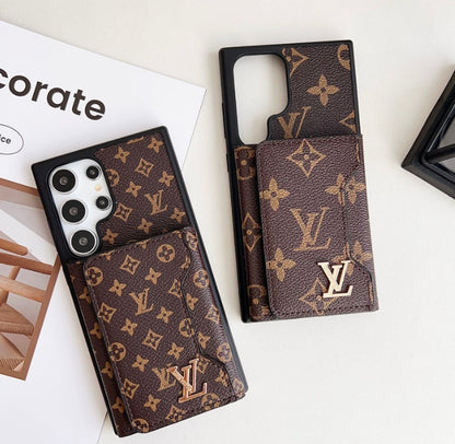 高級 LV モノグラム ウォレットケース - Samsung Galaxy 用プレミアム Pu レザー