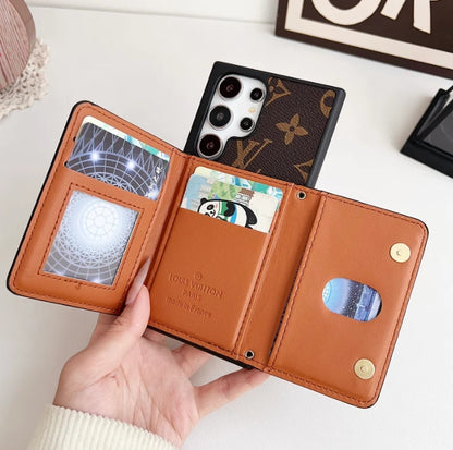 高級 LV モノグラム ウォレットケース - Samsung Galaxy 用プレミアム Pu レザー