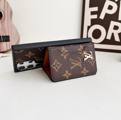 高級 LV モノグラム ウォレットケース - Samsung Galaxy 用プレミアム Pu レザー