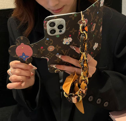 iPhone用高級LVフリップチェーン電話ケース