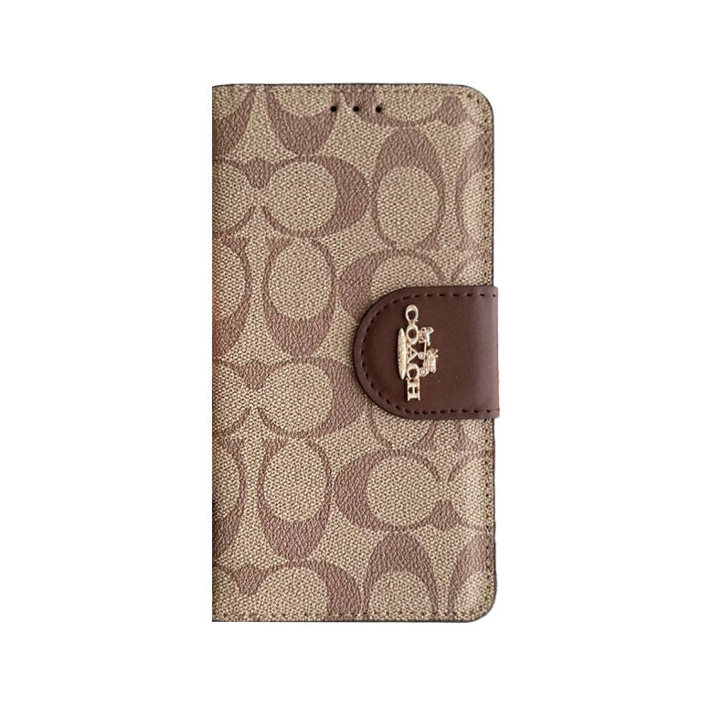 コーチ iPhone ケース レザー フリップケース カードホルダー付き