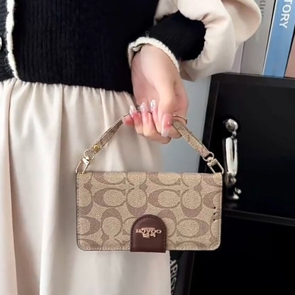 コーチ iPhone ケース レザー フリップケース カードホルダー付き