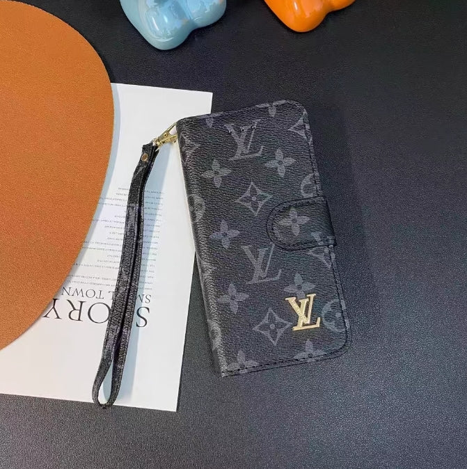 新品 LV ウォレットケース ブラウンレザー iPhone用