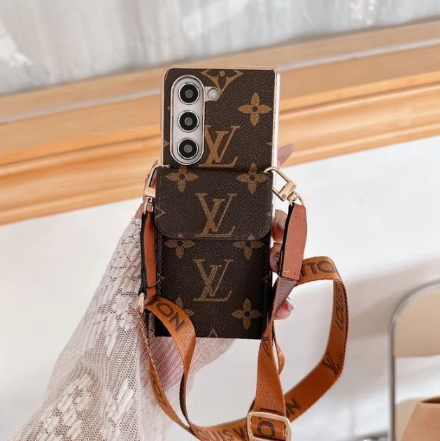 LVスタイルZ折りたたみウォレットケース - プレミアムPUレザー＆カードホルダー