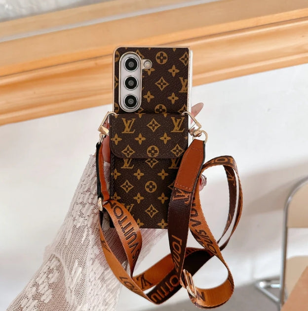 LVスタイルZ折りたたみウォレットケース - プレミアムPUレザー＆カードホルダー