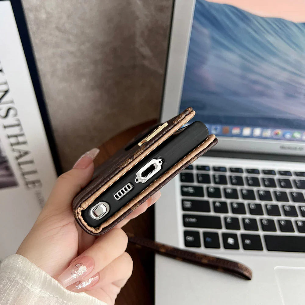 LV ウォレットケース ブラウンレザー Samsung用