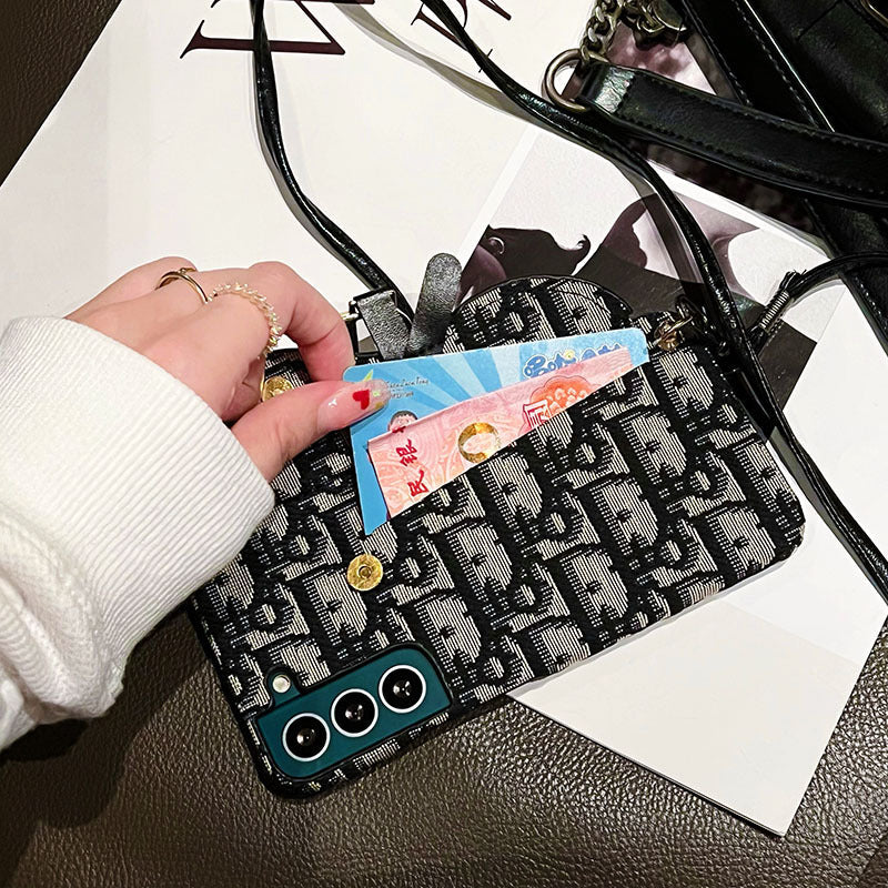 キャンバス刺繍レザーコインケース Samsung用