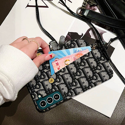 キャンバス刺繍レザーコインケース Samsung用