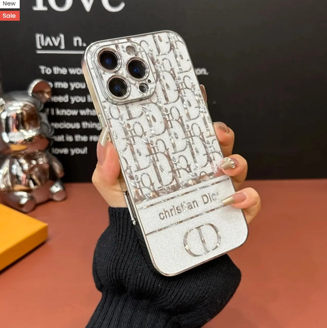 光沢のあるスタイリッシュな電気メッキエンボス加工の iPhone 用ケース