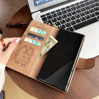 LV ウォレットケース ブラウンレザー Samsung用