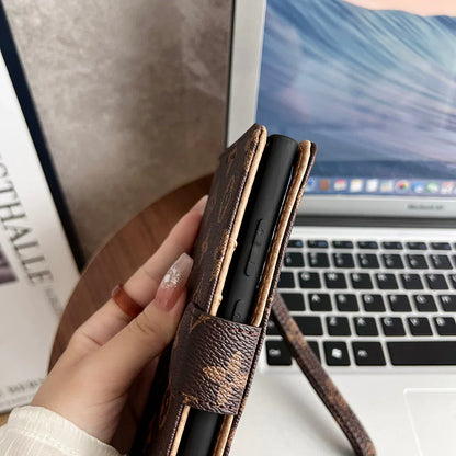 LV ウォレットケース ブラウンレザー Samsung用