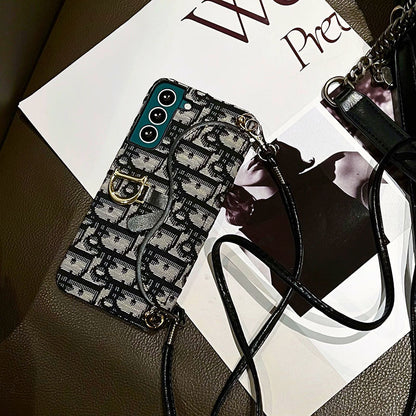 キャンバス刺繍レザーコインケース Samsung用